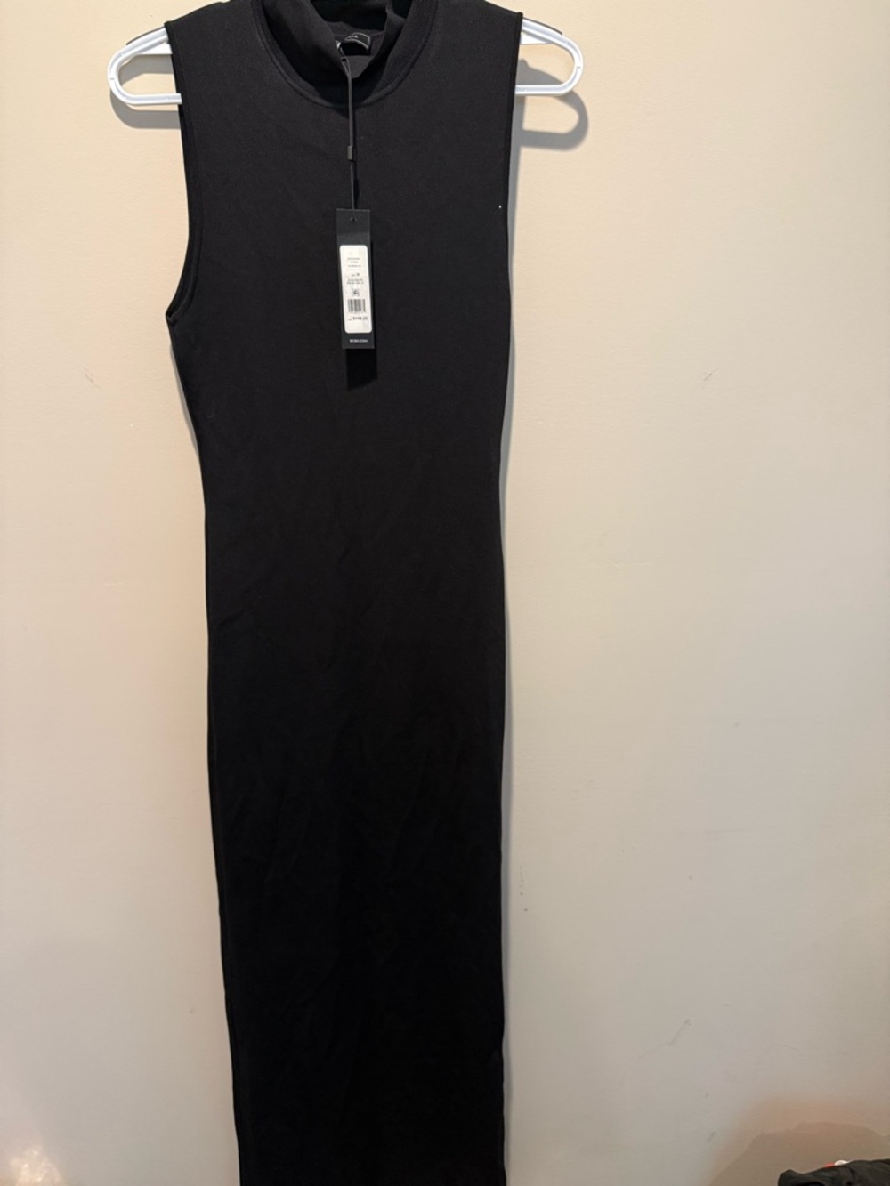 NWT BCBG Sleeveless Mock Neck Maxi Dress in Black